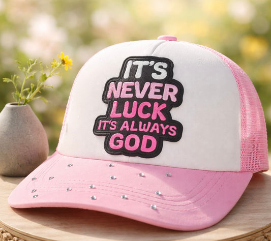 Beautiful pink & white bedazzled cap